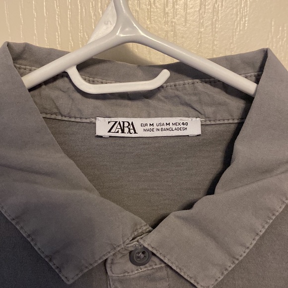 ZARA COMBINATION KNIT POLO GRAY - Picture 4 of 5
